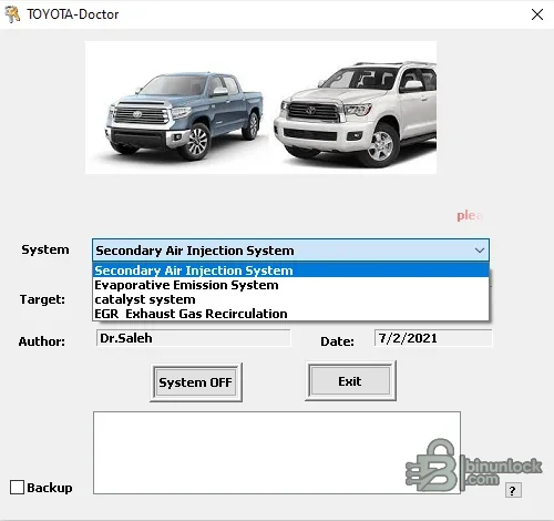 Toyota Doctor — утилита калибровки выбросов бензиновых двигателей 1.5 — скриншот 1