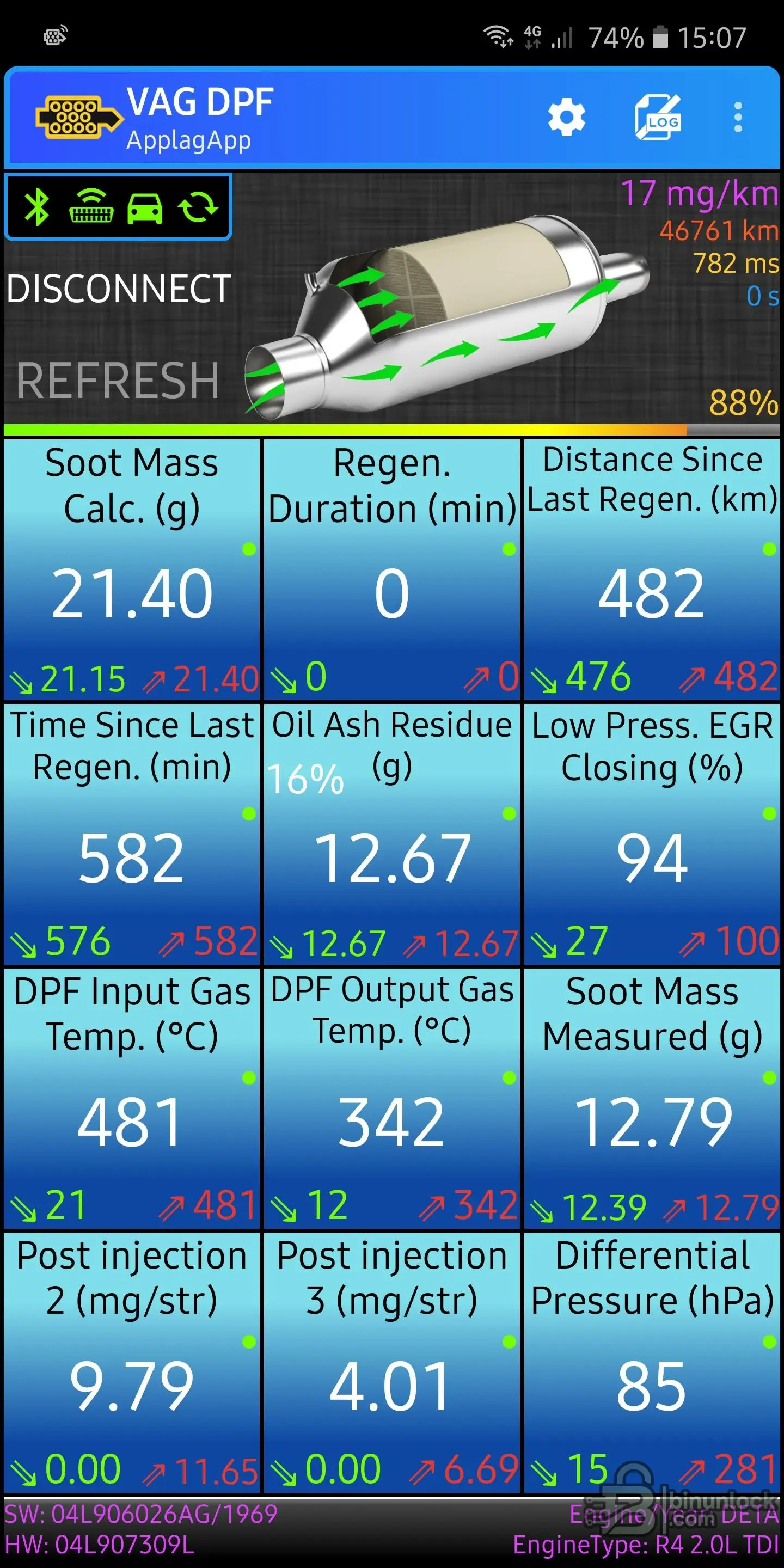 VAG DPF — монитор сажевого фильтра для VAG 3.40.12 — скриншот 2