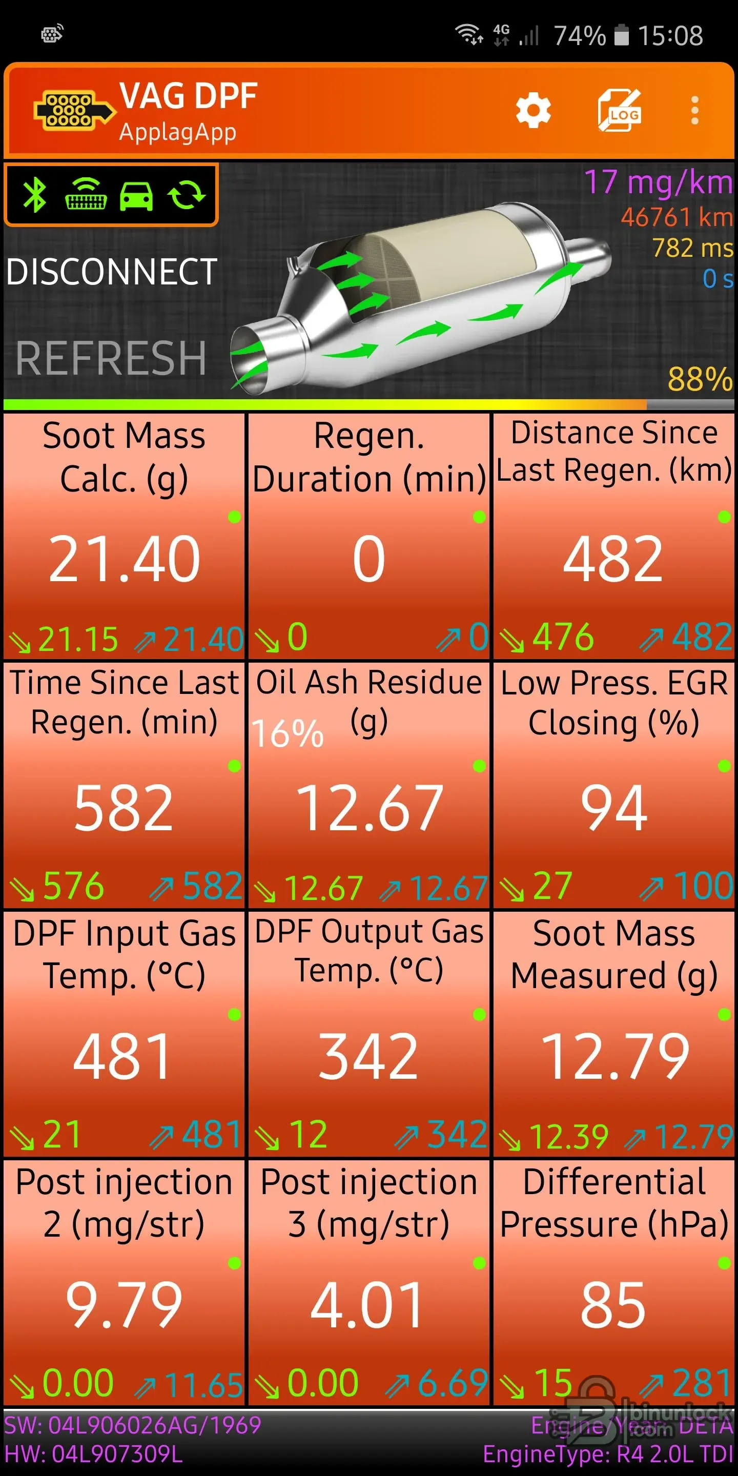 VAG DPF — монитор сажевого фильтра для VAG 3.40.12 — скриншот 4
