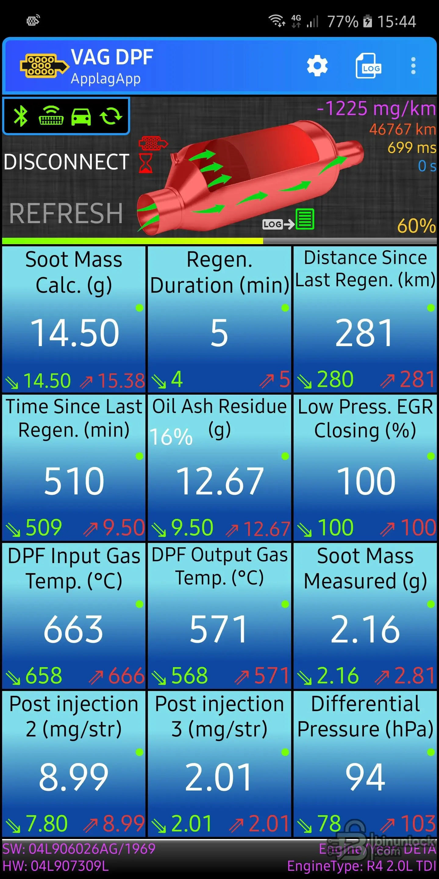 VAG DPF — монитор сажевого фильтра для VAG 3.40.12 — скриншот 1