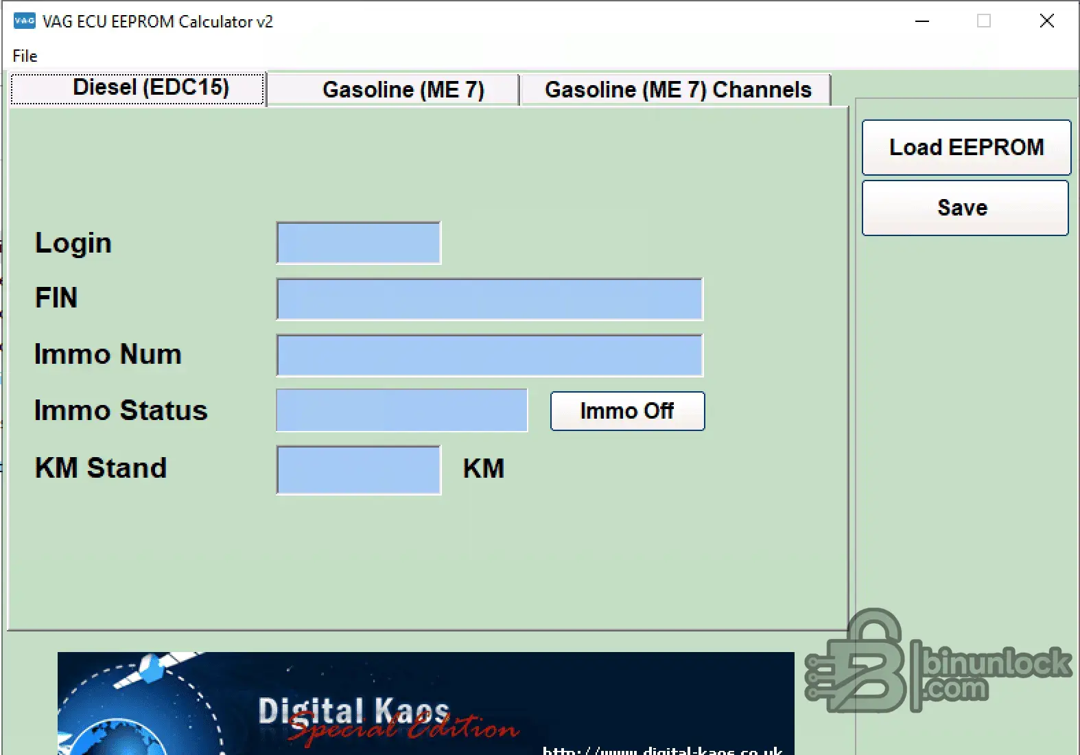 Калькулятор EEPROM ECU VAG (EDC15 и ME7) — Immo Off и инструмент настройки v2 — скриншот 1