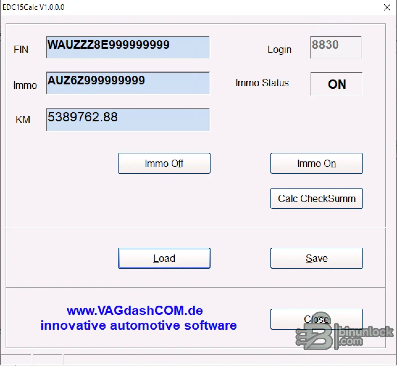 VAG EDC15 Утилита для иммобилайзера — PIN Reader и инструмент для EEPROM 1.0.0.0 — скриншот 1