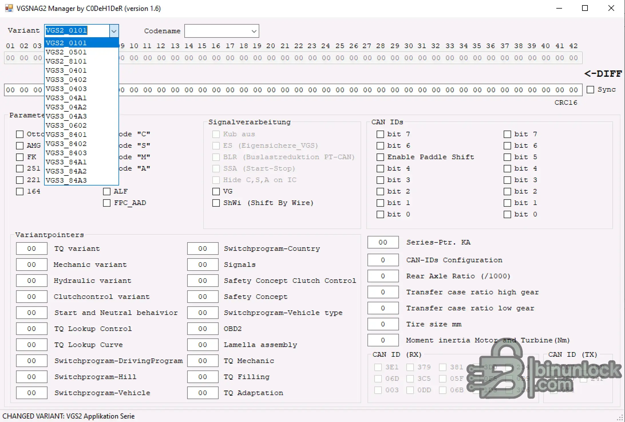 VGSNAG2 Manager v1.6 — инструмент кодирования TCU Mercedes 7G-Tronic (722.9) 2025-08-24 — скриншот 1