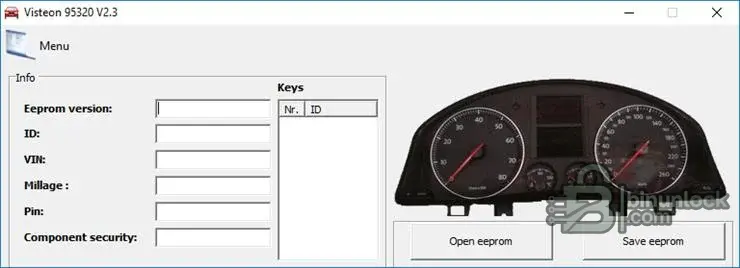 Инструмент для EEPROM Visteon 95320 для панели приборов v2.3 — скриншот 1