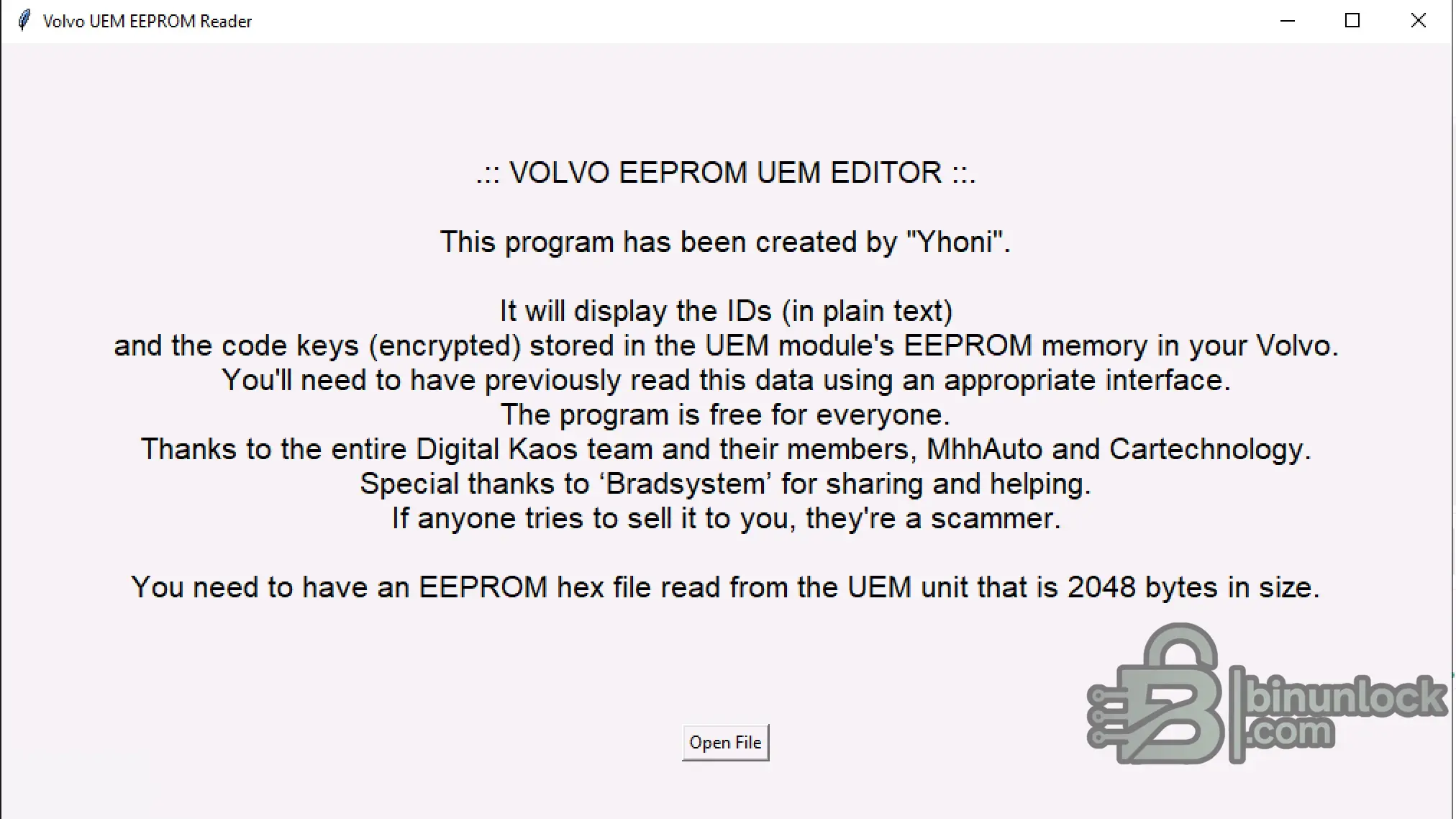 Volvo UEM EEPROM Reader и просмотрщик кода ключа 2025-08-29 — скриншот 1