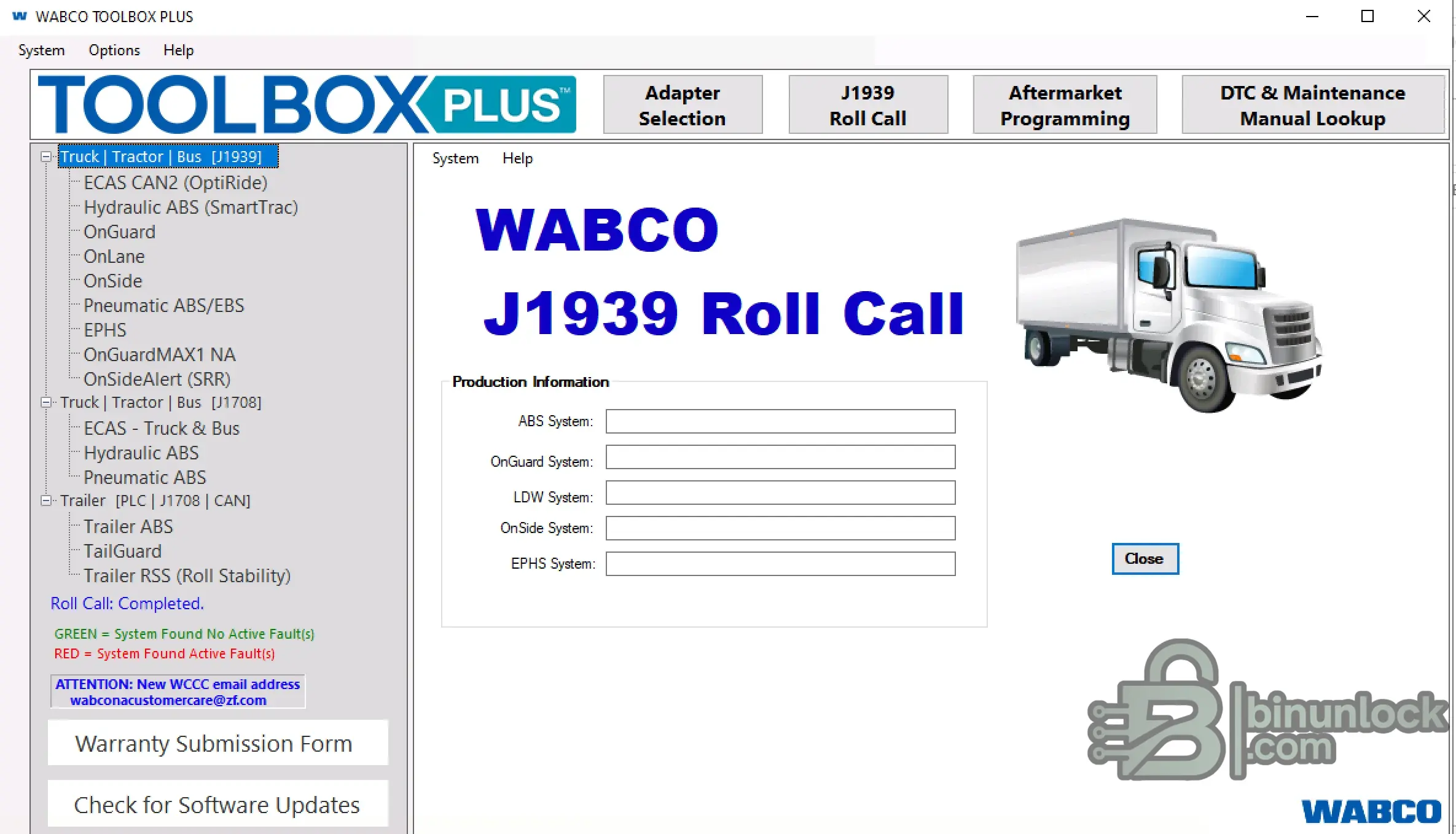WABCO TOOLBOX 14.0.2 diagnostic screen