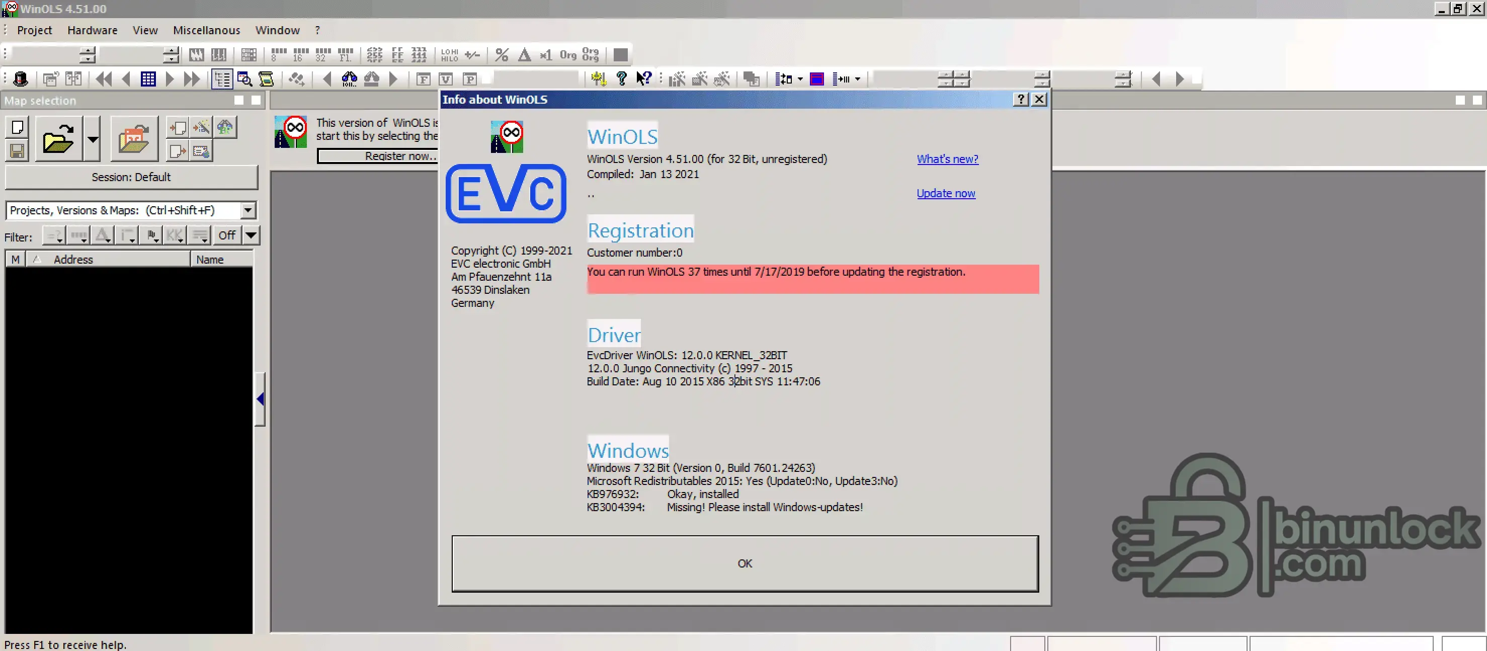WinOLS 4.51 (VMWare) - Полный комплект с 62 плагинами контрольной суммы 2025-08-26 — скриншот 1