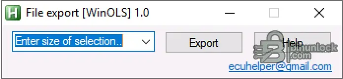 WinOLS Экспорт файлов — сохранение BIN из буфера обмена для выбранных hex-строк 1.0 — скриншот 1