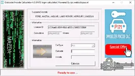 Outcode/Incode Calculator for Ford PATS