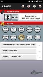 AlfaOBD — диагностика FCA (Alfa/Fiat/Chrysler/Dodge/Jeep/RAM) 2.3.3.0 — скриншот 1 AlfaOBD — диагностика FCA (Alfa/Fiat/Chrysler/Dodge/Jeep/RAM) 2.3.3.0 — скриншот 1