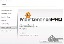 Hitachi MPDr MaintenancePRO 3.33.0.0 diagnostic screen